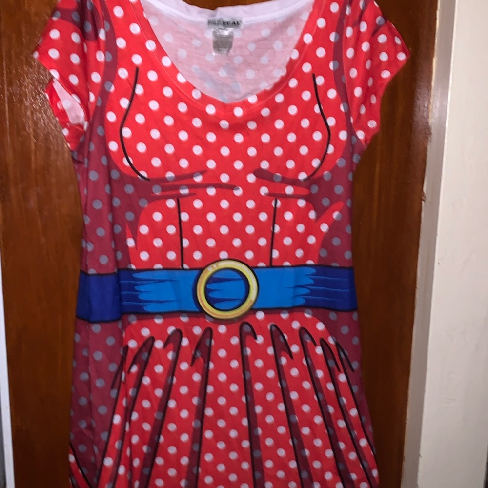 Women's 3D Photo-Realistic Short Sleeve Halloween Dress - Faux Real Large